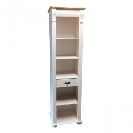 Biblioteca by Home Affaire, lemn masiv, alb/natur, 195 x 50 x 36 cm