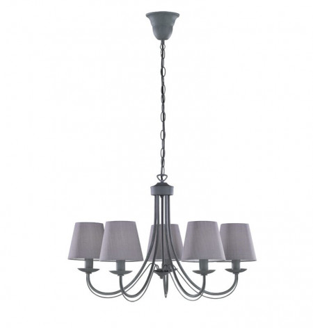 Candelabru Brundidge, metal/tesatura, gri, 150 x 66 x 66 cm