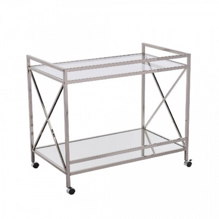 Carucior de servire Keeley din metal / sticla, 98 x 59 x 82cm