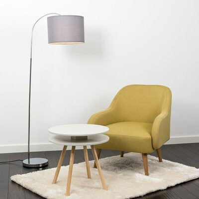 Lampadar Kim, metal/ tesatura, inaltime 152 cm