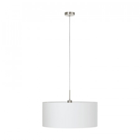 Lustra tip pendul Patience, metal/tesatura, alb, 53 x 53 x 110 cm