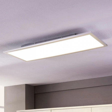 Plafoniera Livel, LED, aluminiu/PMMA, alb/argintiu, 80 x 30 x 5,2 cm