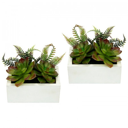 Set de 2 plante artificiale The Seasonal Aisle, verde/alb, 11 x 8 x 13 cm