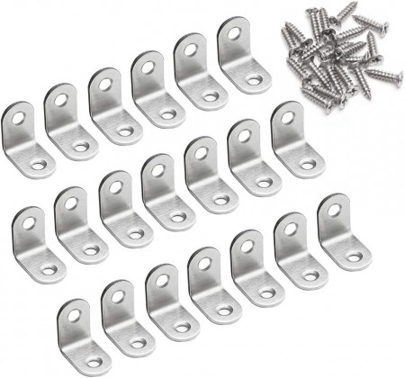Set de 20 accesorii pentru mobilier ANM, otel inoxidabil, argintiu, 21 x 21 x 16 mm