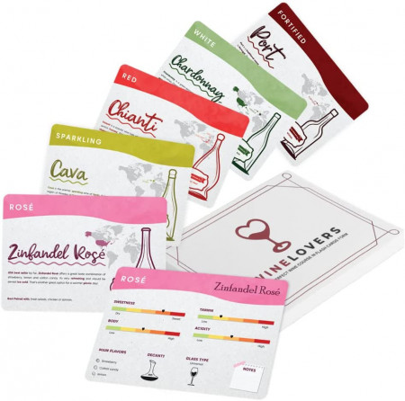 Set de 25 carti de vin WineLovers, multicolor, 22 x 16 x 2 cm