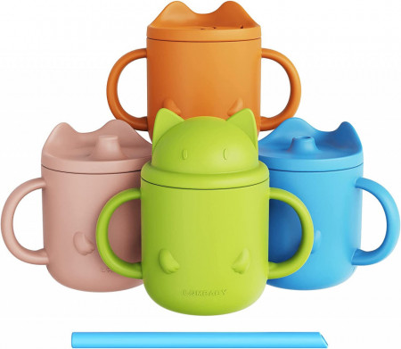 Set de 4 cani pentru bebelusi LYASIL, silicon, multicolor, 227 ml