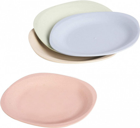 Set de 4 farfurii pentru desert Zusammen, polipropilena, multicolor, 18,5 cm