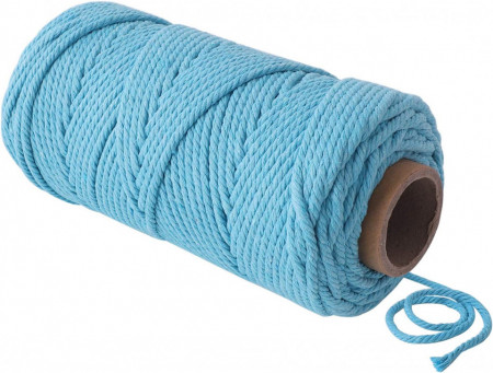 Sul de ata pentru macrame Formizon, 4 mm, bumbac, albastru, 100 m,