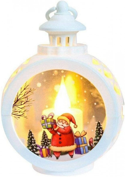 Decoratiune de Craciun felinar LED Haimanba, alb, 12 x 8,5 cm
