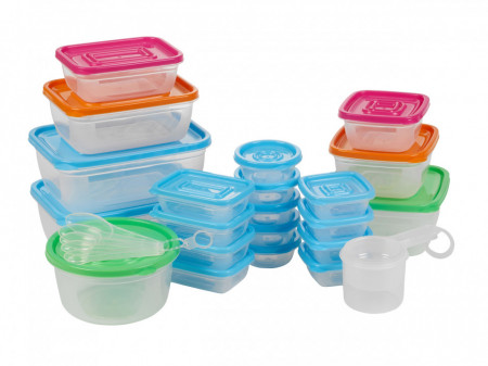 Set 52 piese Karll, 21 de caserole cu capac si accesorii, 35.5 x 31 x 9 cm, polipropilena, Multicolor