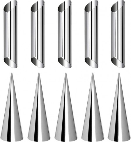 Set de 10 forme pentru croissant SVUPUE, otel inoxidabil, argintiu, 12,6 cm