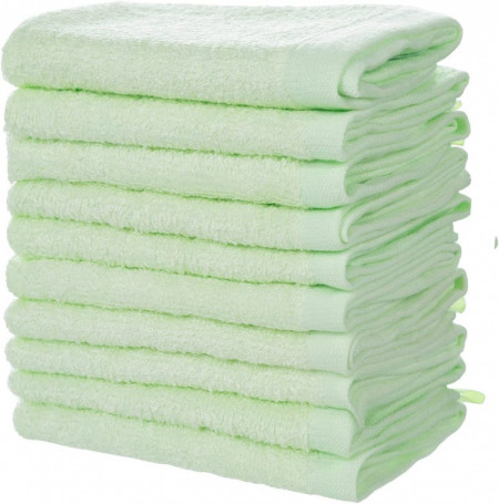 Set de 10 prosoape bebelusi MINIMOTO, textil, verde, 25 x 25 cm