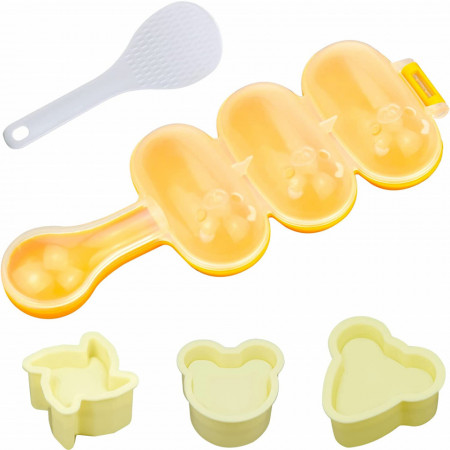 Set de 4 forme pentru orez Aprilye, plastic, portocaliu/galben