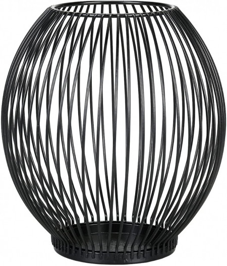 Suport pentru lumanare Encoft, metal, negru, 15,5 x 14 x 9 cm
