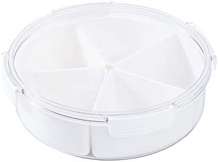 Caserola cu 5 compartimente Shopwithgreen, polipropilena, alb/transparent, 26 x 7,5 cm
