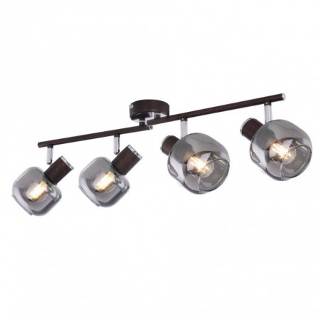 Lustra Pallo III sticla / fier, 4 becuri, maro, 230 V