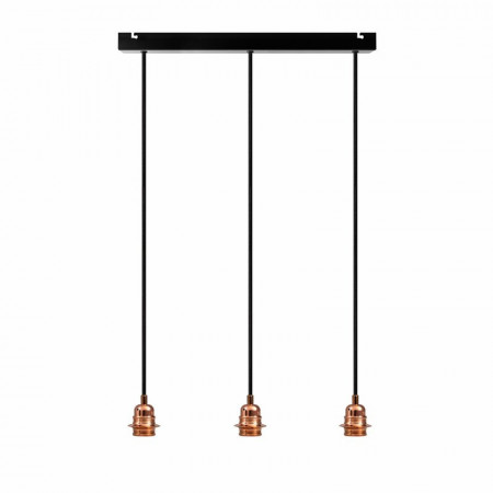 Lustra tip pendul Aaden, negru/cupru, 150 x 48 x 3 cm