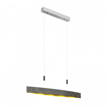 Lustra tip pendul Lio, LED, metal, negru/auriu, 99 x 200 cm