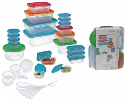 Set 52 piese Karll, 21 de caserole cu capac si accesorii, 35.5 x 31 x 9 cm, polipropilena, Multicolor
