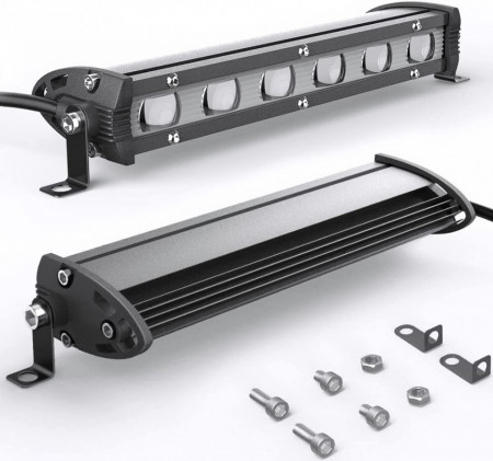 Set de 2 bare cu proiectoare LED Kairiyard, ABS, 60 W, 6000 lm, IP65, 21,2 x 3 x 4,8 cm