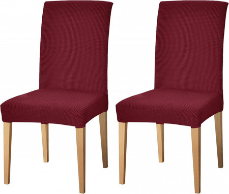 Set de 2 huse pentru scaune Subrtex, textil, rosu, 47 - 60 cm x 38 - 45 cm x 37 - 47 cm