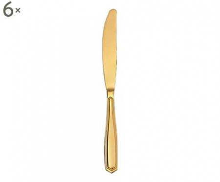 Set de 6 cutite pentru desert Madaleine, inox, auriu