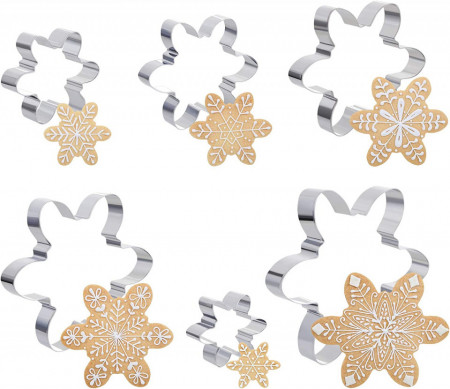 Set de 6 forme pentru prajituri Gwhole, otel inoxidabil, argintiu, 8,5 - 17 cm