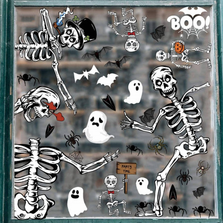 Set de stickere pentru fereastra TBSCWYF, PVC, alb/negru