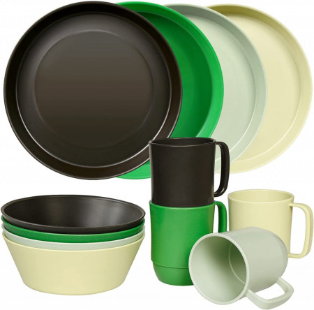 Set de vesela Greentainer, plastic, multicolor, 12 piese