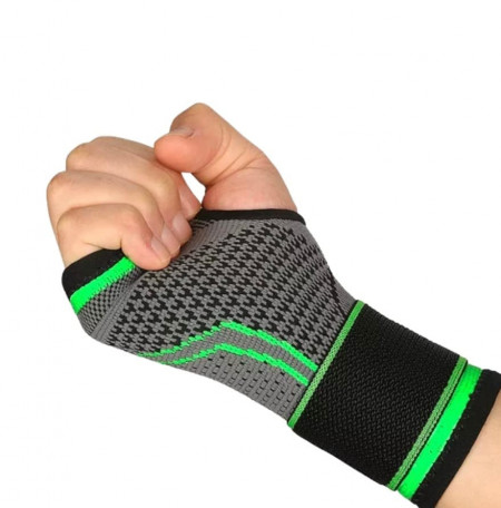 Compresie pentru incheietura mainii Genérico, textil, negru/verde, 15 x 8 x 1 cm