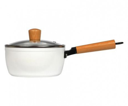 Cratita cu capac Livoo, aluminiu, alb, diametru 18 cm