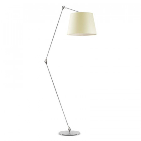 Lampadar Ayami, metal/textil, ecru/argintiu, 177 x 60 x 60 cm