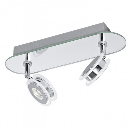 Lustra LED Agueda I sticla/otel, crom, 2 becuri, 220 V, 3000 K, 340 lm