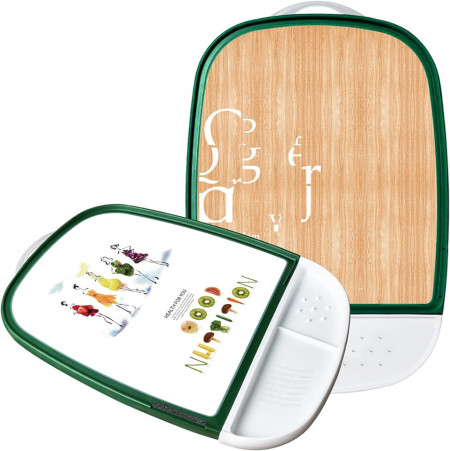 Placa de tocat fata-verso JASVIC, lemn/PP, multicolor, 42 x 29 x 2,5 cm
