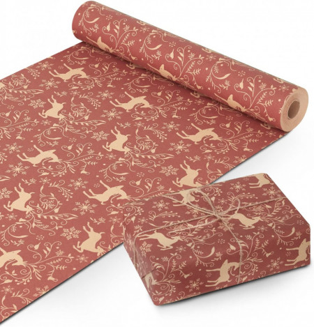 Rola hartie pentru ambalat cadouri Kraft & Co, maro, 25 m x 44,5 cm