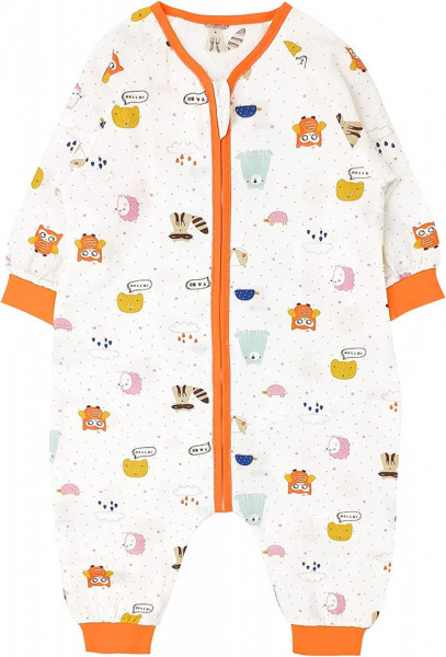 Salopeta de dormit pentru bebelusi Minizone, bumbac, multicolor, 2-3 ani