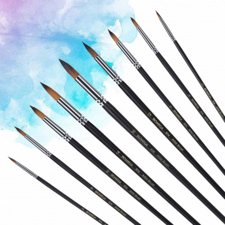 Set de 9 pensoane WLOT, lemn/metal, negru