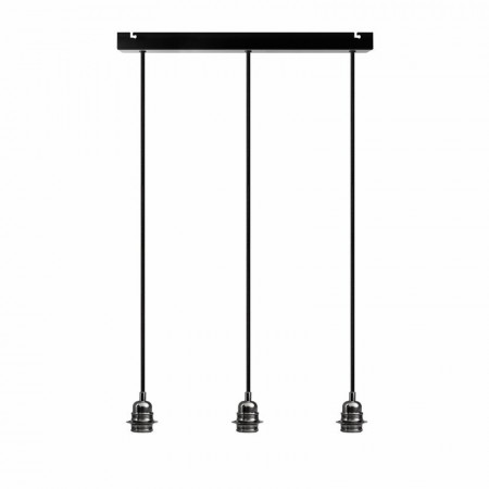 Lustra tip pendul Aaden, negru/crom, 150 x 48 x 3 cm