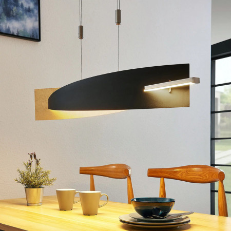 Lustra tip pendul Marija, LED, metal/plastic, negru/auriu, 101 x 18,5 x 150 cm