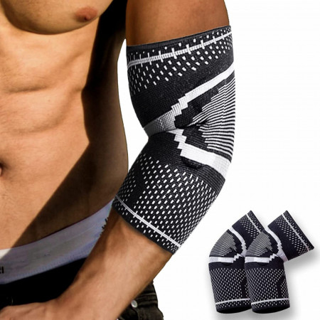 Set de 2 mansoane de compresie cot Lurgote, nailon/cupru, negru/gri, S