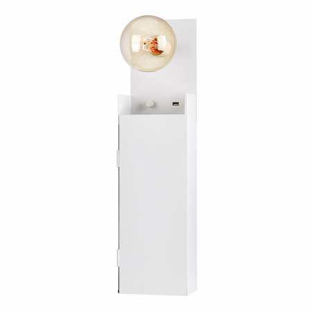 Aplica Combo, metal, alba, 16 x 63 x 13 cm