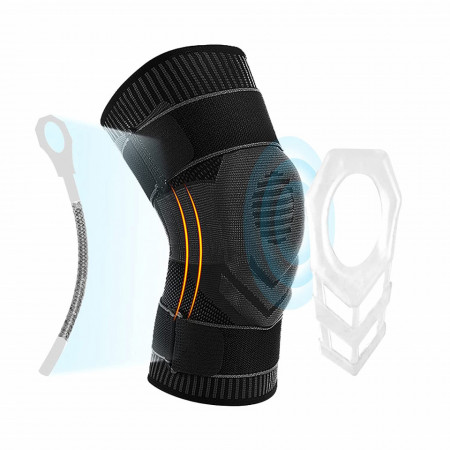 Genunchiera GIRYES, textil/gel, gri/negru, M