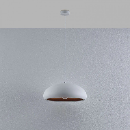 Lustra tip pendul Gerwina, metal, alb/auriu, 40 x 150 cm