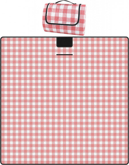 Patura pentru picnic Victarvos, PEVA, rosu/alb, 200 x 200 cm