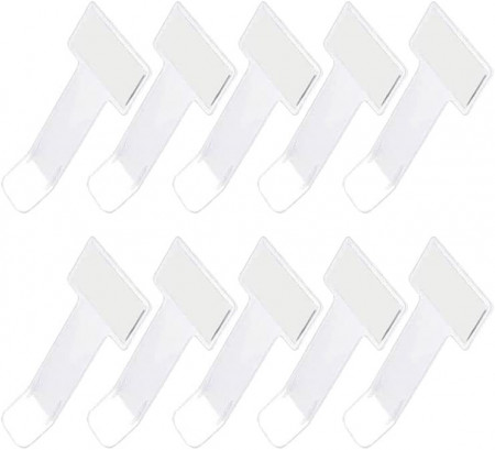 Set de 10 clipsuri pentru tichet de parcare auto Tochek, plastic, transparent, 7,4 x 3,88 cm