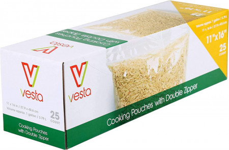 Set de 25 pungi pentru alimente Vesta Precision, plastic, transparent, 27,9 x 40,6 cm