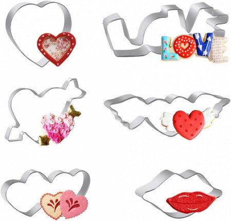Set de 6 forme pentru prajituri Fostudork, otel inoxidabil, argintiu, 7 - 11 cm