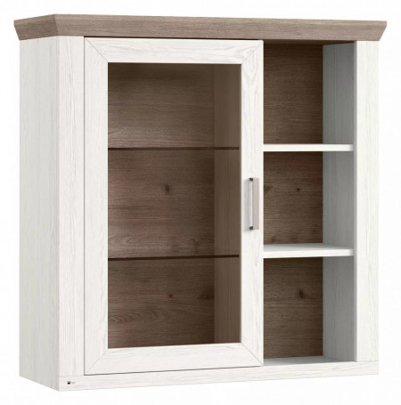 Vitrina suspendata York Home Affaire, lemn, alb, 106 x 40 x 105 cm