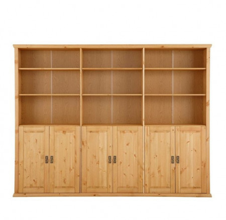 Biblioteca Konrad by Home Affaire, lemn masiv, natur, 246 cm inaltime