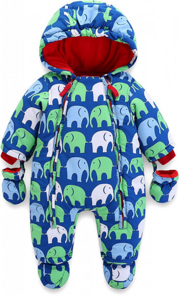 Costum de iarna pentru bebelusi Vine, bumbac/poliester, multicor, 6-9 luni